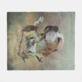 ポインタを持つキジの狩り,アート フリースブランケット (正面(横))