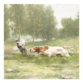 ポインタを持つキジ狩り フォトプリント           