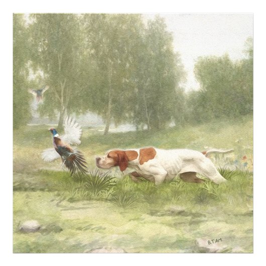 ポインタを持つキジ狩り フォトプリント            (正面)
