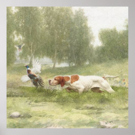 ポインタを持つキジ狩り ポスター