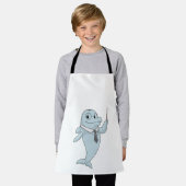 ポインタを持つ先生としてのイルカ エプロン (着用した状態)