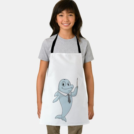 ポインタを持つ先生としてのイルカ エプロン (インサイチュ)