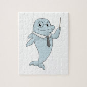 ポインタを持つ先生としてのイルカ ジグソーパズル (縦)