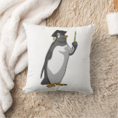 ポインタを持つ先生としてのペンギン クッション (ブランケット)