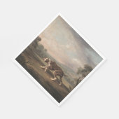 ポインタスペインのドッグ（George Stubs著） スタンダードランチョンナプキン (角)
