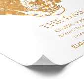 ポインタドッグパーソナライズされたの結婚シグネチャードリンク ポスター (角)