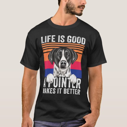 ポインターがあなたの人生を豊かに ヴィンテージ Tシャツ (正面)