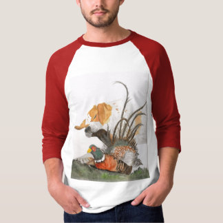 ポインターとキジ Tシャツ