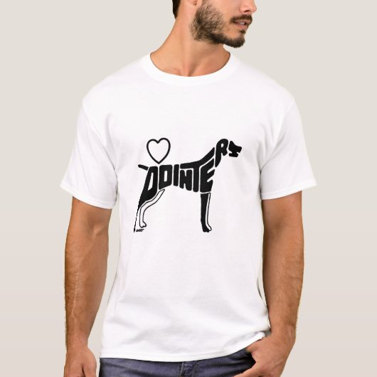 ポインターのシルエット Tシャツ (正面)
