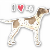 ポインターのビニールシールが大好き シール (正面)