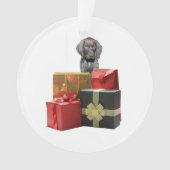 ポインターの子犬のクリスマスのギフト オーナメント (正面)