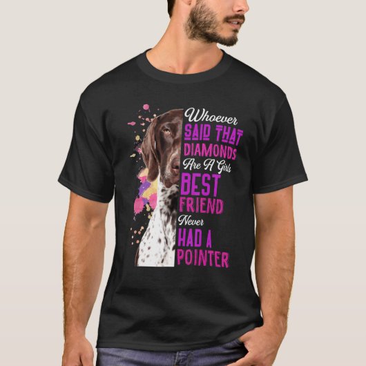 ポインターは女子のベストフレンド ドッグママ 母 Tシャツ (正面)