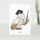 ポインターを持つ教師としてのフクロウ カード (裏面)