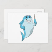 ポインターを持つ教師のサメ ポストカード (正面/裏面)