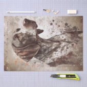 ポインタードイツショートドライドウウォーター色 薄葉紙 (クラフト)