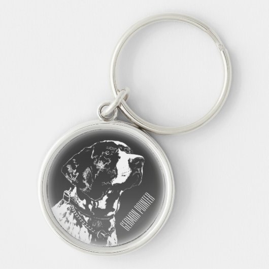 ポインタードッグキーチェーンポパーソナライズされたインターギフト キーホルダー (正面)