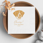 ポインタードッグパーソナライズされた応援 縁ありカクテルナプキン