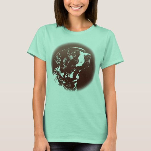 ポインタードッグ女子シャツ独身指犬シャツ Tシャツ (正面)