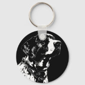 ポインター犬のキーチェーン おしゃれな犬好きのためのキーチェーン キーホルダー (正面)