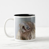 ポインター犬の鋭いテニス・ボール、クローズアップ ツートーンマグカップ (左)