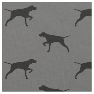 ポインター犬はパターンのシルエットを描きます ファブリック
