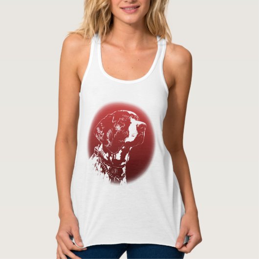 ポインター犬タンクトップシャツ 女性 犬好きシャツ タンクトップ (正面)