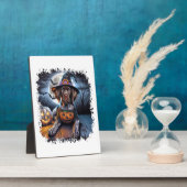 ポインター犬ハロウィンスクエア フォトプラーク (側面)