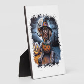 ポインター犬ハロウィンスクエア フォトプラーク (側面)