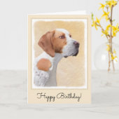 ポインター絵画ズ-かわいいオリジナルのドッグアート カード (黄色い花)