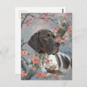 ポインタ付きキジ狩り、アートポストカード ポストカード (正面/裏面)