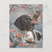 ポインタ付きキジ狩り、アートポストカード ポストカード (正面)