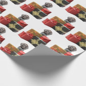 ポインタ子犬のクリスマスプレゼント ラッピングペーパー (角)