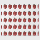 ポインタ子犬のクリスマスプレゼント ラッピングペーパー (フラット)