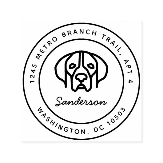 ポインタ犬の品種差出人住所スタンプ自己インク セルフインキングスタンプ (デザイン)