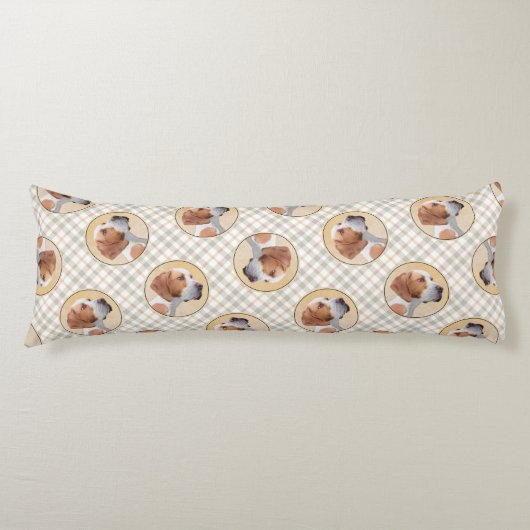 ポインタ絵を描ズイングリッシュカワイイオリジナルペットドッグアート ボディピロー (正面)