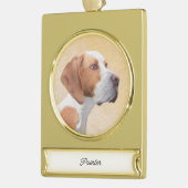 ポインタ絵画ズ – かわいいオリジナルドッグアート金ゴールドプラット ゴールドプレートバナーオーナメント (左)