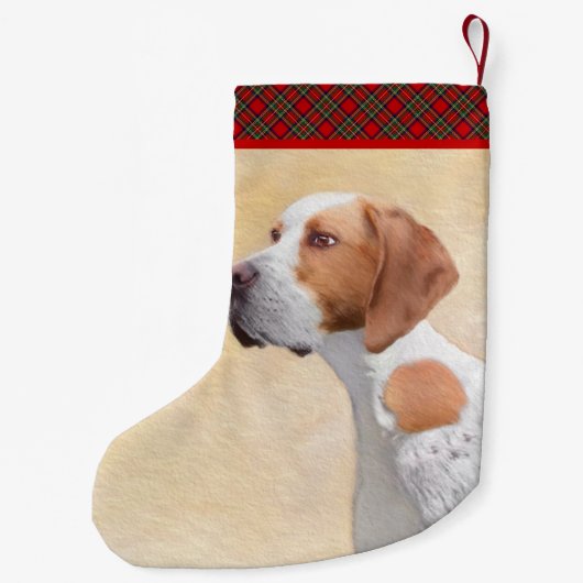 ポインタ絵画ズ – かわいいオリジナルドッグアート スモールクリスマスストッキング (裏面)