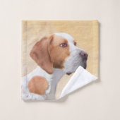 ポインタ絵画ズ – かわいいオリジナルドッグアート バスタオルセット (ウォッシュタオル)