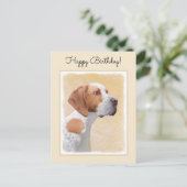 ポインタ絵画ズ – かわいいオリジナルドッグアート ポストカード (スタンド正面)