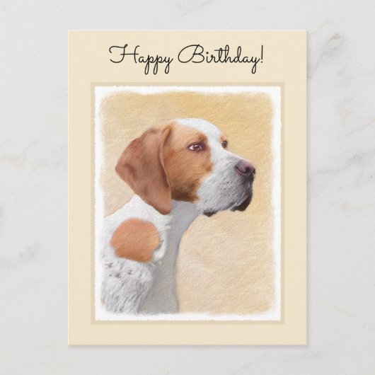 ポインタ絵画ズ – かわいいオリジナルドッグアート ポストカード (正面)