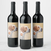 ポインタ絵画ズ – かわいいオリジナルドッグアート ワインラベル (ボトル)