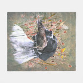 ポインタ、狩り木栓 フリースブランケット (正面(横))