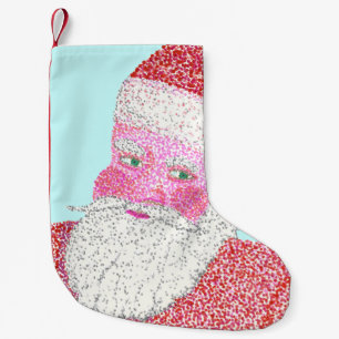 ポインティリサンタ顔ヘッドクリスマスストッキング スモールクリスマスストッキング