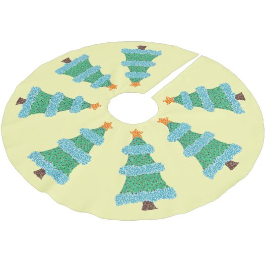 ポインティリシムクリスマスツリーズツリースカート ブラッシュドポリエステルツリースカート (アングル)