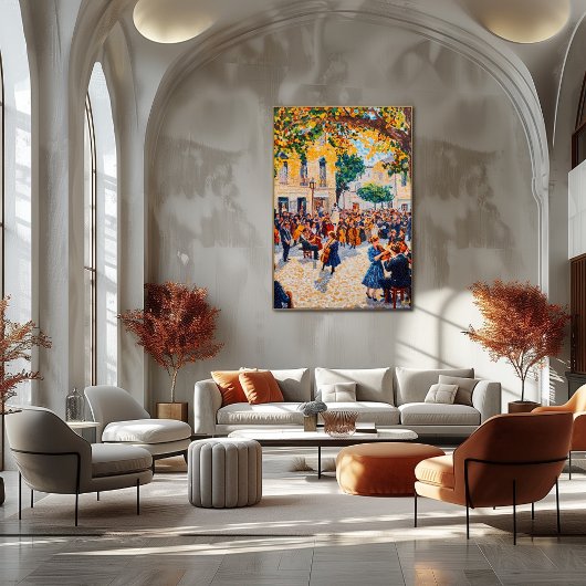 ポインティリスムオーケストラ演奏アウトドア ポスター