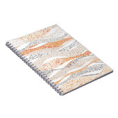 ポインティリズムスタイルのシームレスな波状パターンオルネーム ノートブック (右側)