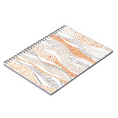 ポインティリズムスタイルのシームレスな波状パターンオルネーム ノートブック (左側)