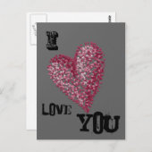 ポインティリズムハートはがき ポストカード (正面/裏面)