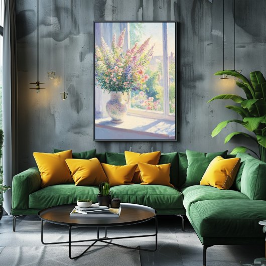 ポインティリズムフローラアートとサンライトガーデンビュー ポスター