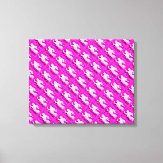 ポインティングピンクの人魚 キャンバスプリント (正面)